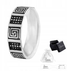 Ulex Premium Gyűrű Ezüst 925 finomságú, gyönyörű karikagyűrű görög mintával, ajándék méret 21 (SZ-309-P/21 tanie obrączki)