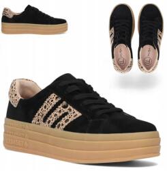 Filippo 40 Női Sneakerek Természetes Bőr Fűzött velúr félcipők (Filippo DP6744/25 BK LEO)