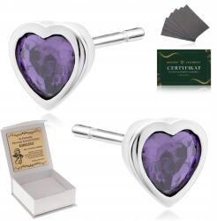 Golden Celebrity Gyönyörű Ezüst Fülbevaló 925 Ezüst Szív Strasszok Szent Keresztelési Emlék (biżuteria dla niej dziewczyny babci żony mamy)