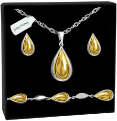 Golden Celebrity Ékszer Szett Nyaklánc Medál Ezüst 925 Karkötő Fülbevaló 45+5cm