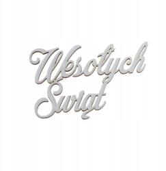 Klepkomania Wesolych Świąt felirat, karácsonyi dekoráció (BST126 SREBRNY)