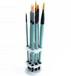  Ecsettartó Állvány nyolcrekeszes rendszerező tartály ecset pzl (VALLEJO PACTRA HUMBROL REVELL BLACK)