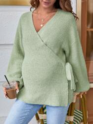 Shein Kismama Pulóver Kardigán Boríték Zöld Casual Shein S 36