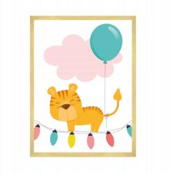  Gyerek Poszter "Tigriske" Felirattal 50x70 cm arany keret (MP1-0323_50X70,045)