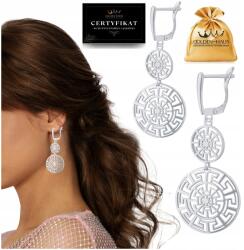 Golden Haus Ezüst Lógós Fülbevaló Görög Mintával, Hosszú. Minta 925 Ajándék Nőknek (Kolczyki damskie piękne dla żony mamy córki )