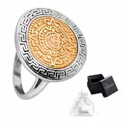 Ulex Premium Ezüst gyűrű, 925-ös finomságú, eredeti Azték Naptár gyűrű méret 22 (GL-5086Z-P/22 azteckie motywy)