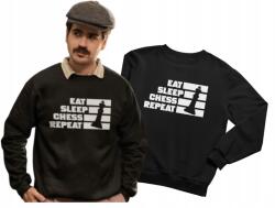 Aradena Pulóver sakkrajongóknak Eat Sleep Chess Repeat Ajándék Karácsonyra XL (406 XL Eat Sleep Chess Repeat)