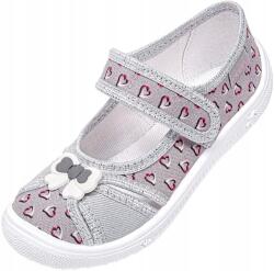 Viggami Lea Szíves Szürke Papucs 81-es modell, 33-as méret, Bőr Talpbetét, Lélegző Talp (Lea)