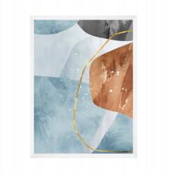  Absztrakt festmény poszter, művészeti alkotás a nappaliba, 21x29, 7 cm, fehér keretben (MP1-0001_21X29,7,063)