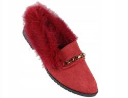  Lapos bordó szőrmés félcipő 38-as (21035)