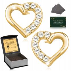 Golden Celebrity Arany Női Szív Fülbevaló 925/585 Ajándék Barátnőnek, Lánynak, Unokának