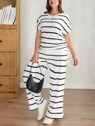 Shein Fehér Csíkos Nadrág Szett (1XL) (612767)