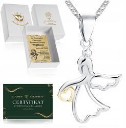 Golden Celebrity Ezüst Szingapúri Lánc+angyalka Medál 925 Kislánynak Áldozáshoz (Srebrny łańcuszek naszyjnik komunia chrzest )