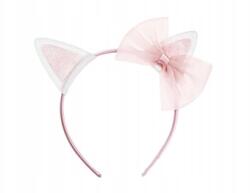 Party Deco Cica fejpánt masnival, rózsaszín