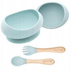Olmitos Szilikon Tál Tapadókoronggal Kanállal És Villával 6m+ (0084)