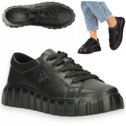 Filippo Női Bőrcipők Fekete Filippo Fűzött Sportos Sneakerek 36-os méret (FILIPPO DP4670/23 BK Półbuty)