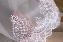 Panczo Függöny méterben, Bambusz hímzéssel, Andromeda Fehér, magasság: 300 cm (B241752/01)