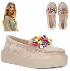 Filippo Női Bőr Cipő 40 Filippo Kényelmes Bézs Elegáns Bújós Félcipő (DP6765/25 BE)