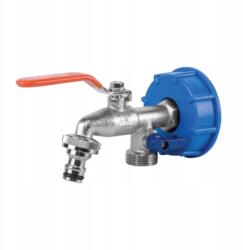  Aqbau csaptelep x2 szeleppel mauser 3/4 Ibc tartályokhoz sárgaréz (AQZAW37)