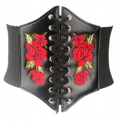  Fűző fekete Hegyi népi hímzett ing szoknya öv Öko bőr