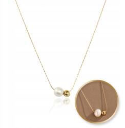 Ecarla Nyaklánc Nemesacélból 14K Arannyal Bevonva Elegáns Gyöngy Díszítéssel (NST2153)