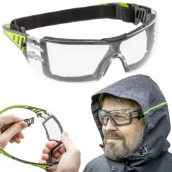 Hoegert Technik Védőszemüveg köszörüléshez, Anti Fog páramentes, átlátszó polikarbonátból, munkavégzéshez (HT5K011)