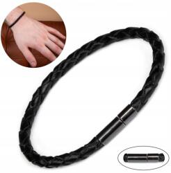  Bőr karkötő Fekete vastagság 4mm Méretek 16, 5cm-től 24, 5 cm-ig (SzkPHBr)