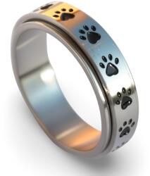 CalmRings Ezüst Gyűrű Mancsokkal sebészeti acél stresszoldó ajándék