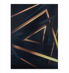 StandHeiz Szoba Nappali Szőnyeg 160x220 CM Fekete-arany Csúszásgátló Modern (62D)