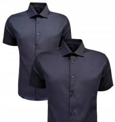 Anagre Férfi Rövid Ujjú, Sima, Pamut Ining, Sötétkék, 3XL