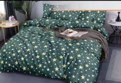  Ágynemű Garnitúra 200 x 220 Pamut Szatén Sötétzöld 4 részes