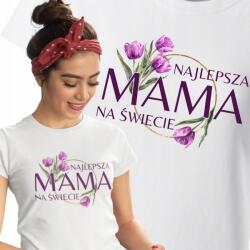 Aradena Női póló nyomtatással A világ legjobb anyukája tulipánokkal Ajándék Xs (134 XS Najlepsza Mama na Świecie Tulipany)