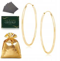 Golden Celebrity Arany Karika Fülbevaló Nagy 5 CM Minta 925 Ajándék Nőknek, Lányoknak Ajándék