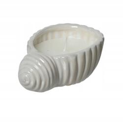 Kaemingk Citrom illatgyertya porcelán kagylóban 13, 4x5cm dekoratív viaszos (835375)
