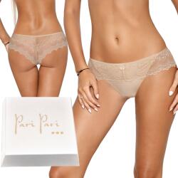 Paripari Testszerű Női Bugyi Brazil Fazonú, Díszes Csipkével, Cassi Bézs L