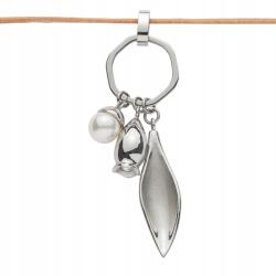 Energetix Hosszú, Háromrészes Mágneses Gyöngy Medál Zsinóron, Sebészeti Acél (3306-1)