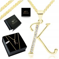 Golden Haus Arany Nyaklánc Női Medál Híresség Strasszok K Betű 925 585 65CM (złoty naszyjnik łańcuszek dla koleżanki bff)