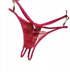 Fashion Nyitott erotikus tanga bugyi csipkével és strasszkővel (788866)