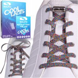 Sulpo Divatos, kötés nélküli cipőfűző pasztell színekben, ezüst szállal (Elastyczne sznurowadła sznurówki bez wiązania)