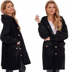 Soprato Meleg Alpaka Bárány Gyapjú Kabát Meleg Puha Átmeneti Fekete (7187)