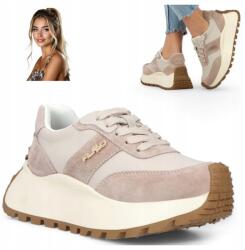 Filippo Női Bőr sportcipő 40 Filippo Fűzött félcipő vastag talppal (Filippo DP6785/25 BE)