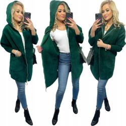 Soprato Alpaki Cipzáras Kabát Gyapjú Színek oversize Hosszú Palack Zöld