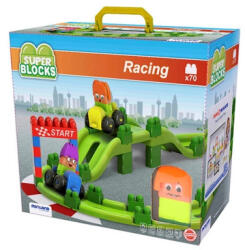 Miniland SuperBlocks autóversenypálya: 70 db-os, 2 autóval (MINILAND) ML32345
