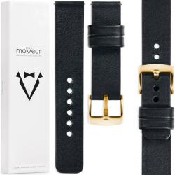 moVear 18 mm-es prémium óraszíj, exkluzív, elegáns, fekete (S1-18BK-75125Q-PGD)