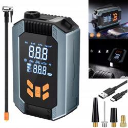  Hordozható Légpumpa LCD Nyomásmérővel Motorkerékpár Autó Kerekekhez (PRZENOŚNA POMPA POWIETRZA)