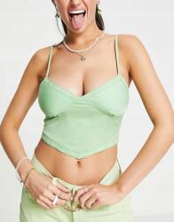 Stradivarius Zöld Csipkés Felső (M) (545649)