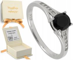  Ezüst Gyűrű Fekete Kővel És Cirkóniákkal 925 Ajándék Gravírozás 18 (biżuteria na urodziny imieniny rocznicę) - allegro - 9 690 Ft