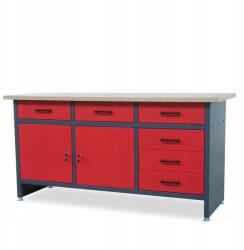 JAN NOWAK Fém munkaasztal Henry antracit-piros (1436)