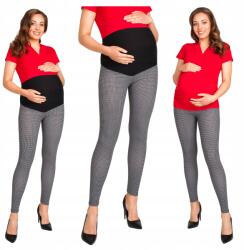 Przyszła Mama Női Kismama Kockás Leggings Haspanel Leggings Magas Derekú L-es (legginsy damskie)