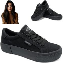 Lee Cooper Női sportcipő 37 Lee Cooper Alacsony szárú fekete tornacipő platformtal (Lee Cooper LCW-22-31-0885)